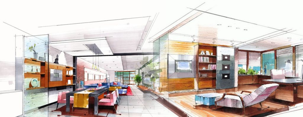 Architectural concept sketch
